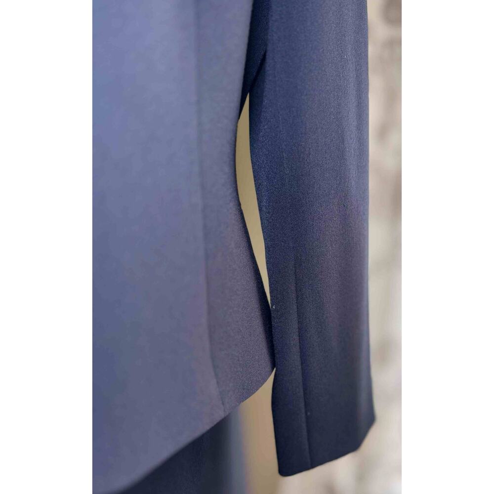Tahari Arthur S. Levine Petite 8P Blazer Skirt Suit Navy Blue 2PC w/ Tag - Picture 6 of 16